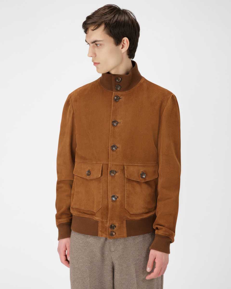 Bally Suede Leather Outerwear Brown | YKLJO8943