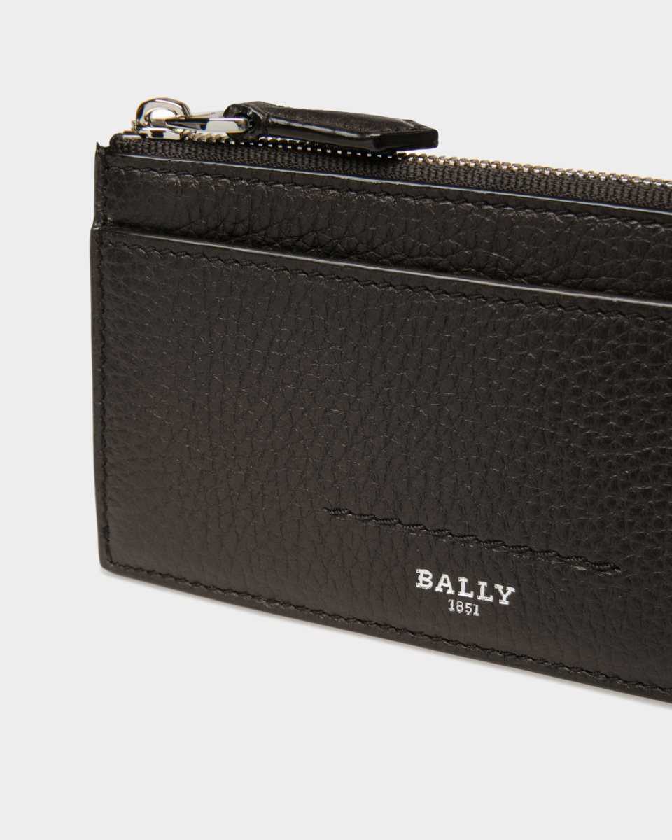 Bally Sythom Leather Business Card Holder Black | DCKYM1675