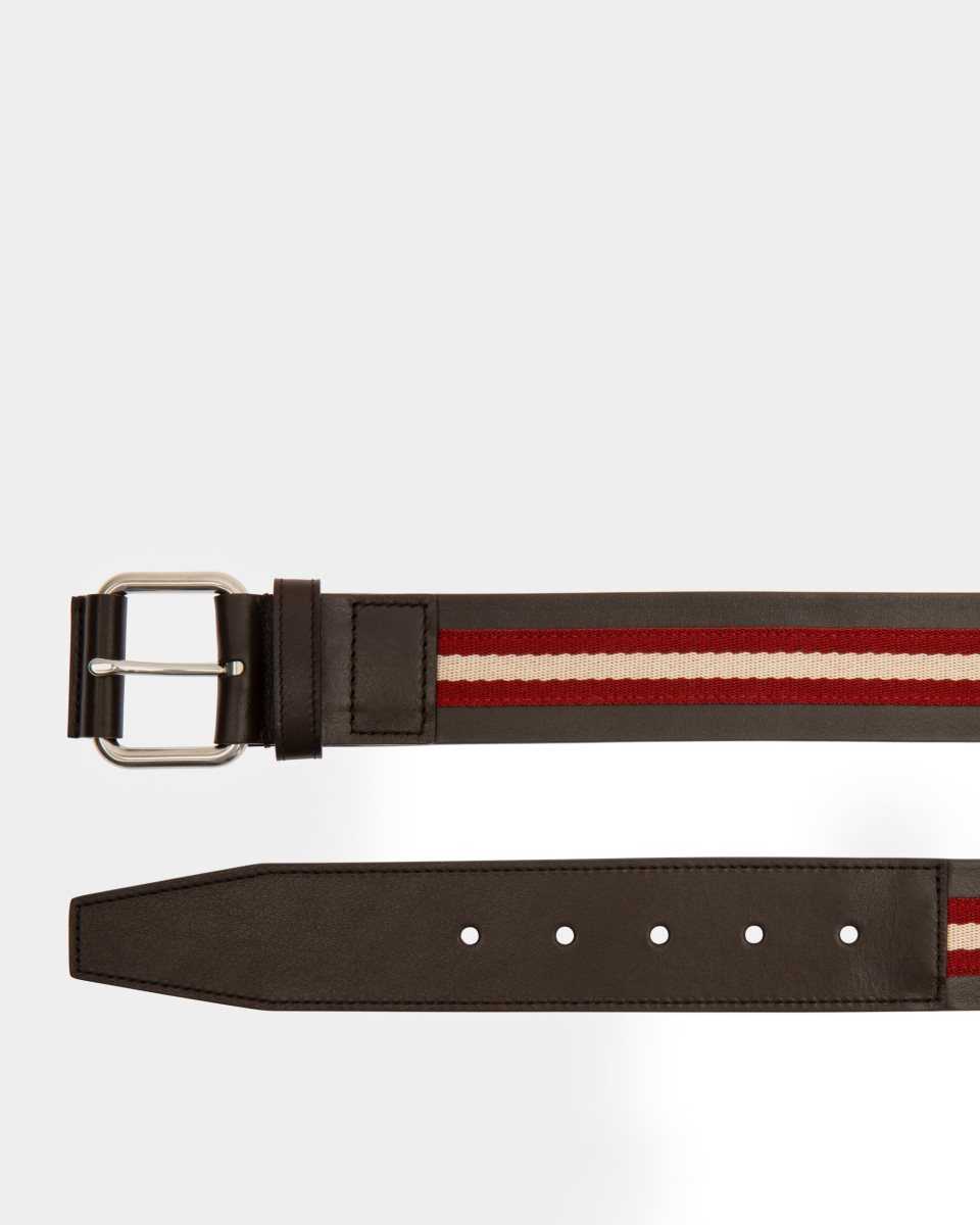 Bally Taylan Fabric & Leather 35mm Belt Multicolor | POUCK8613