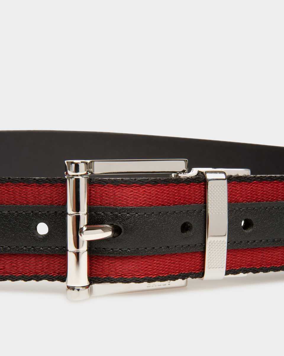 Bally Taylan Fabric & Leather 35mm Belt Multicolor | POUCK8613