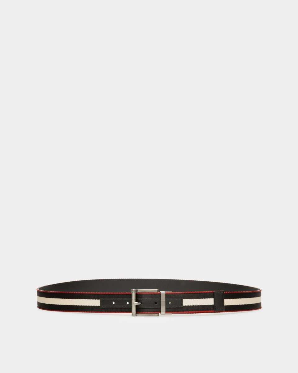 Bally Taylan Fabric & Leather 35mm Belt Multicolor | POUCK8613