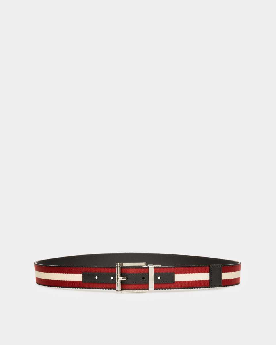 Bally Taylan Fabric & Leather 35mm Belt Multicolor | POUCK8613