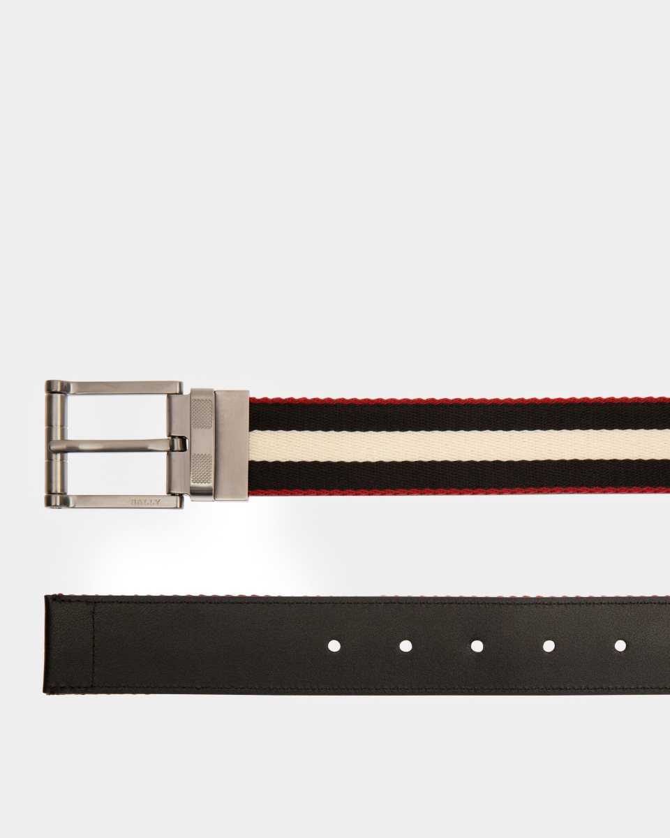 Bally Taylan Fabric & Leather 35mm Belt Multicolor | REANV7856