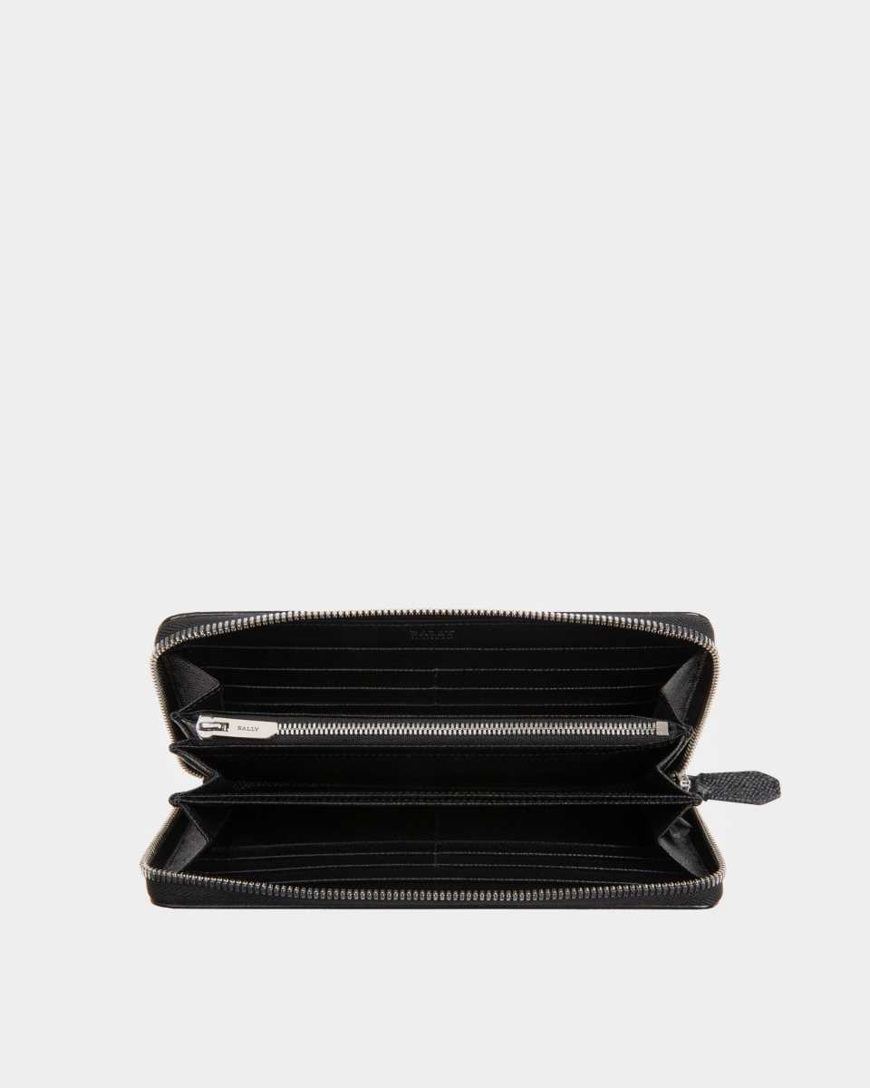 Bally Telen Leather Travel Wallet Black | SGHXO4076