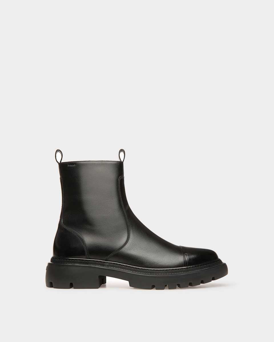 Bally Vaughen Leather Boots Black | UAMJK2784