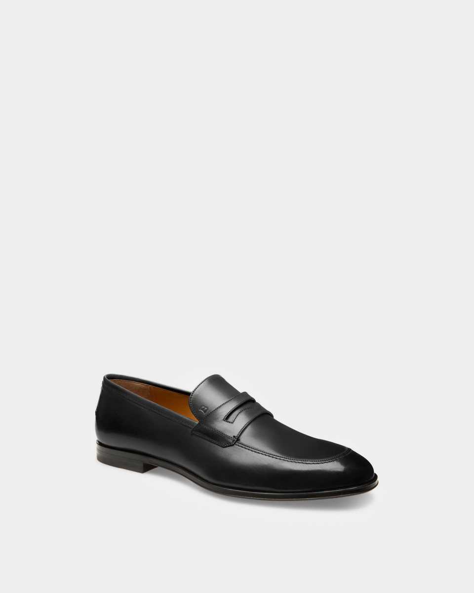 Bally Webb Calf Leather Penny Loafer Black | LEPOB7034