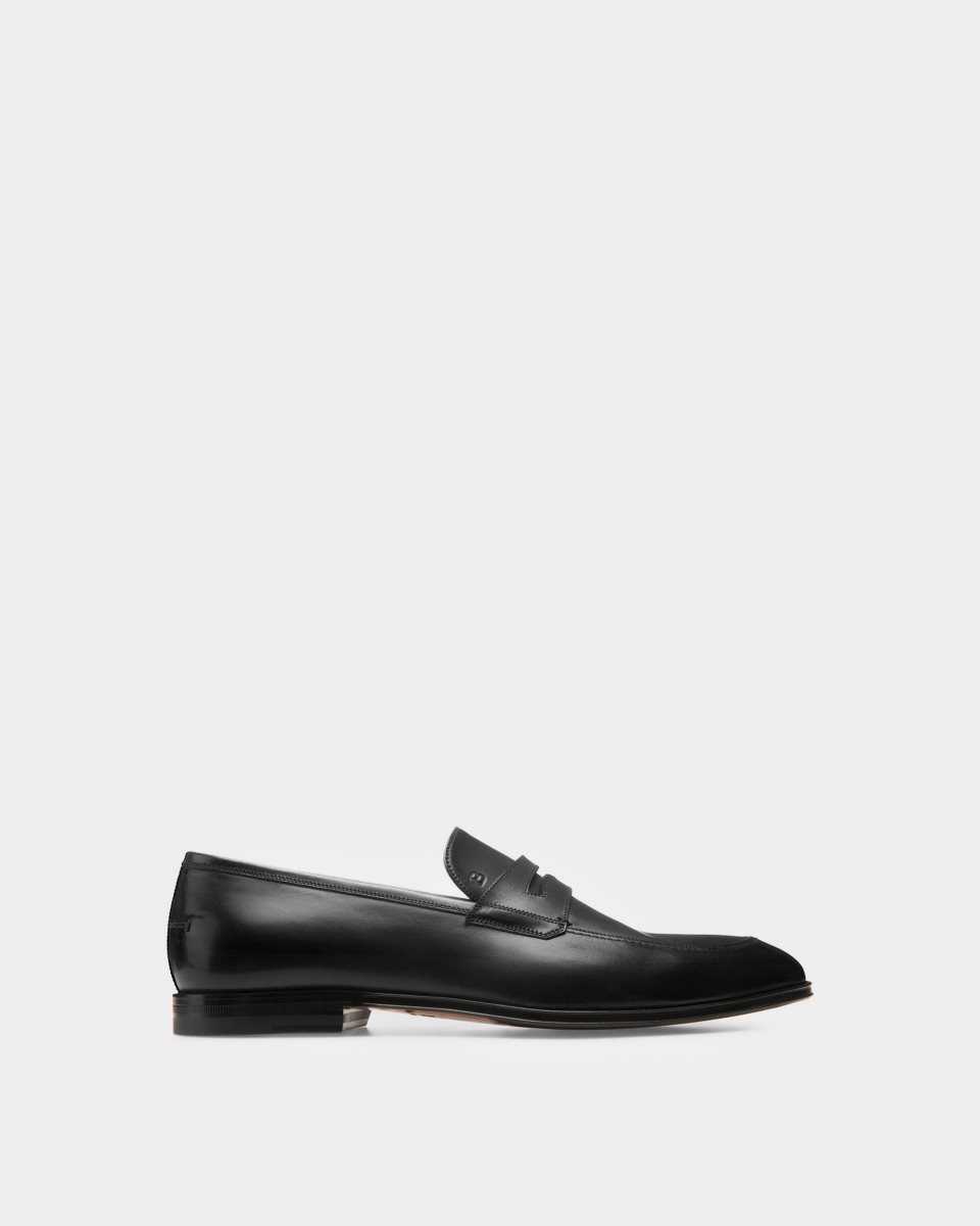 Bally Webb Calf Leather Penny Loafer Black | LEPOB7034