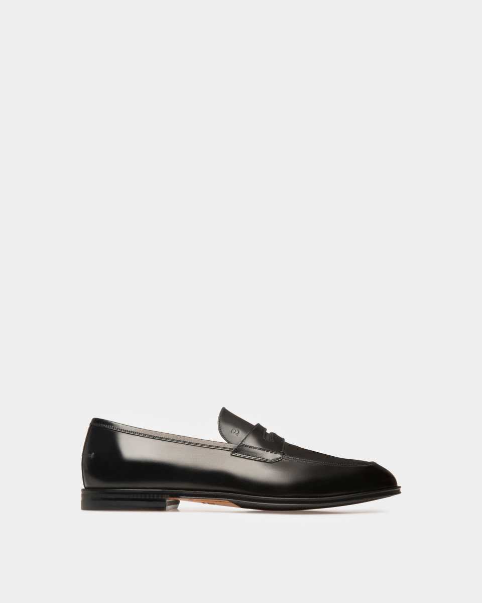 Bally Webb Grained Deer Leather Penny Loafer Black | PFMTR8479