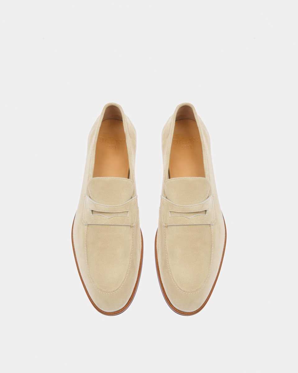 Bally Webb Leather Loafers Beige | MSXFJ4851