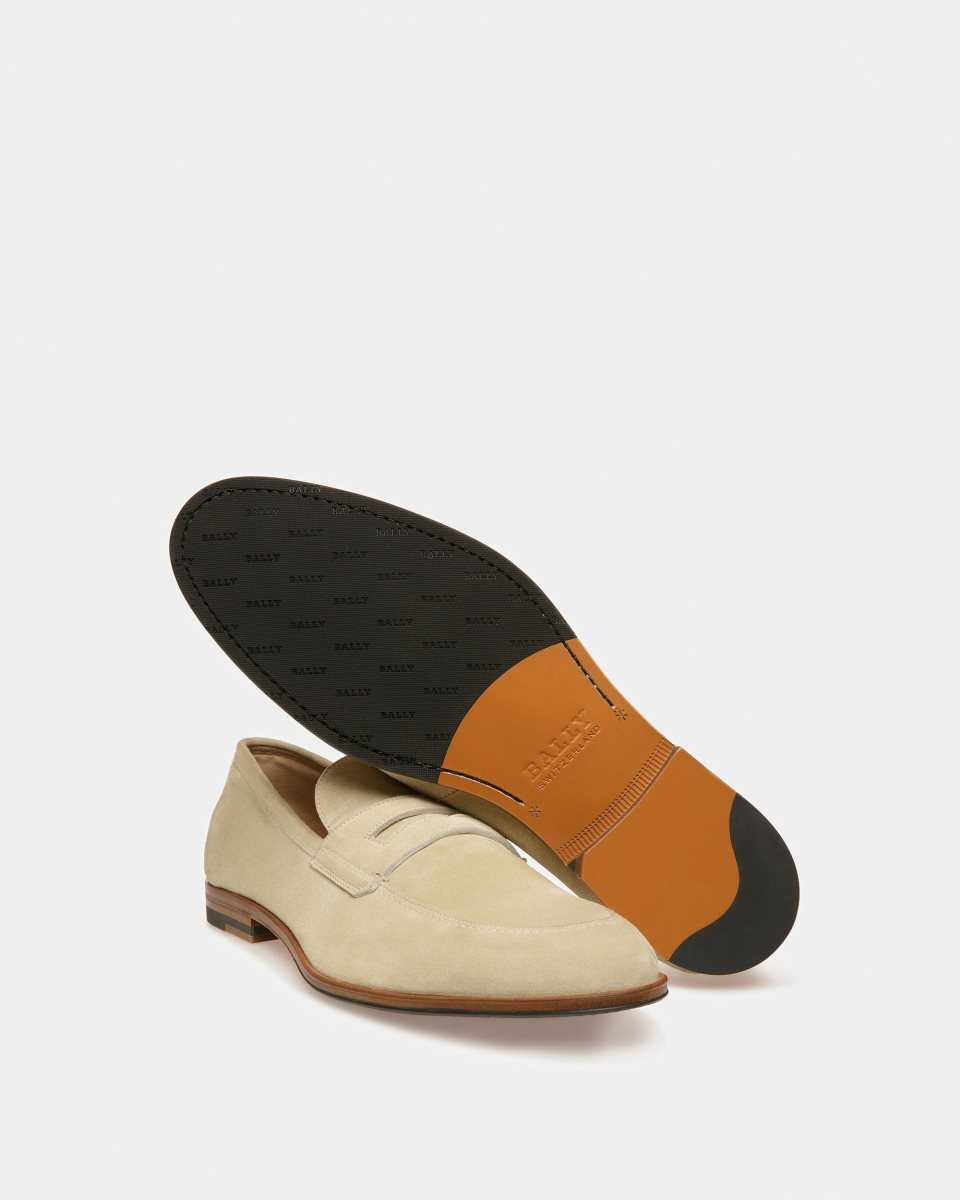 Bally Webb Leather Loafers Beige | MSXFJ4851