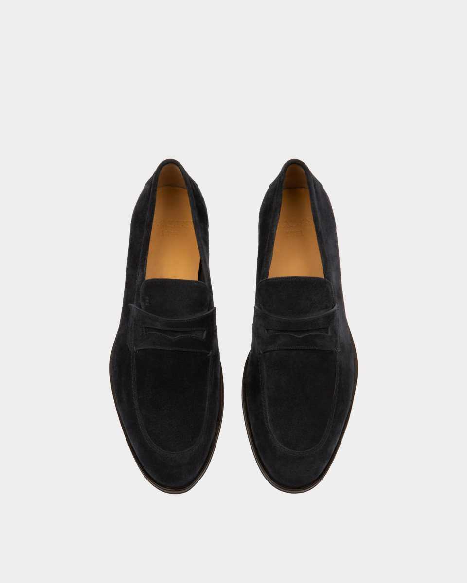 Bally Webb Leather Loafers Blue | JBYKZ7521