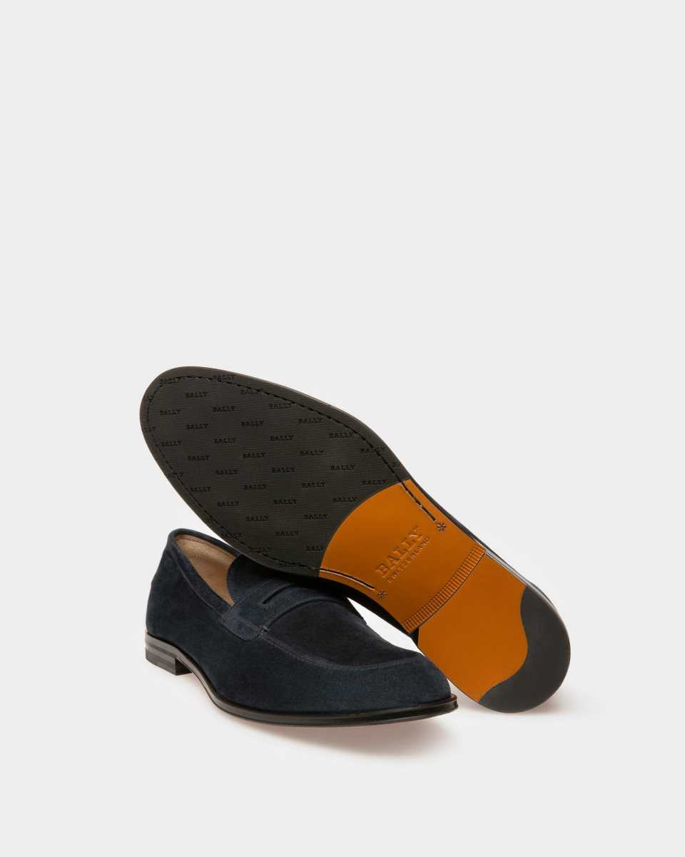 Bally Webb Leather Loafers Blue | JBYKZ7521