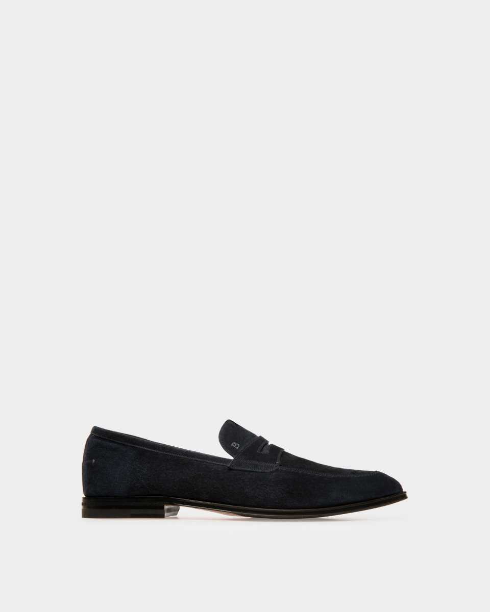 Bally Webb Leather Loafers Blue | JBYKZ7521