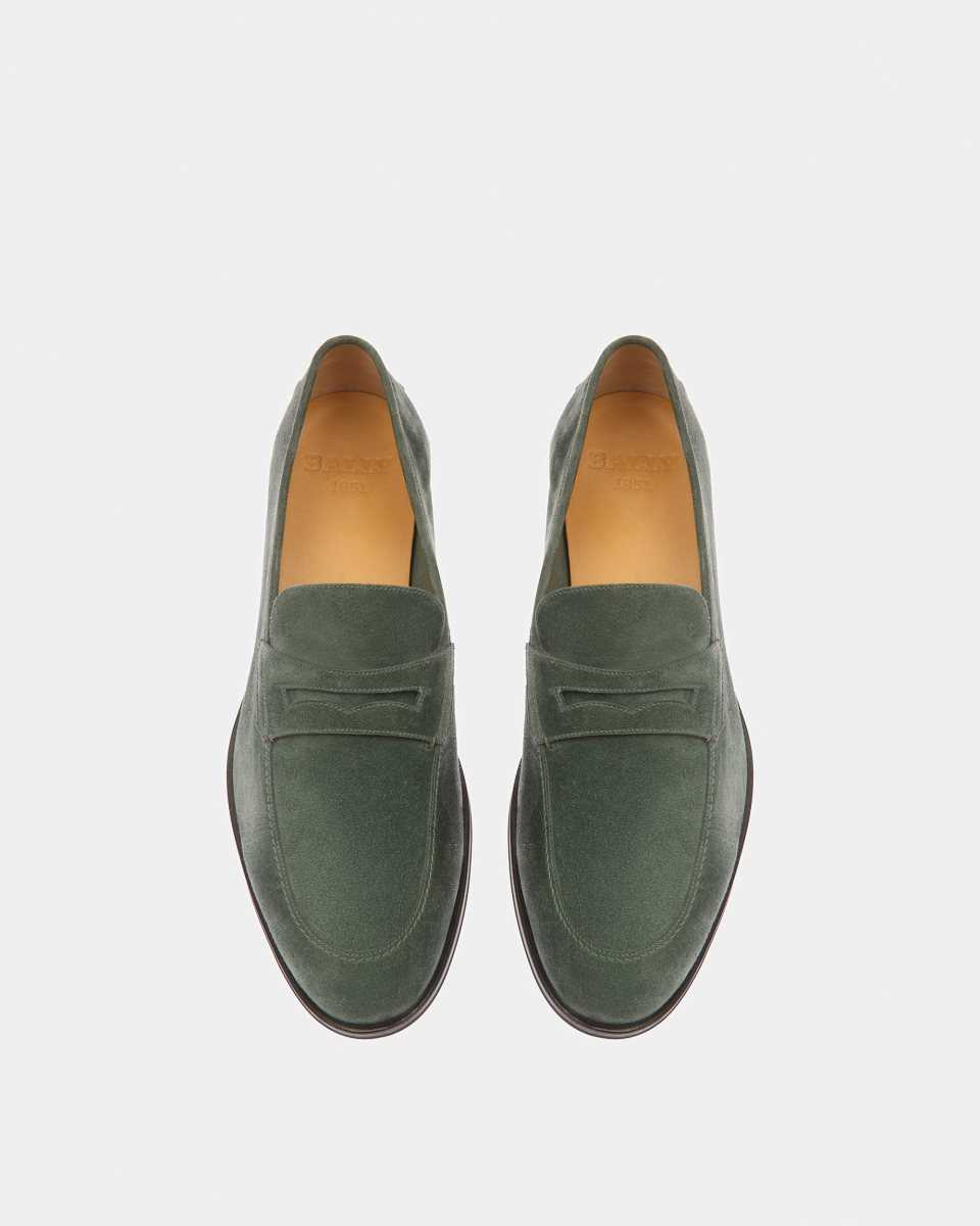 Bally Webb Leather Loafers Green | AQGVO8406