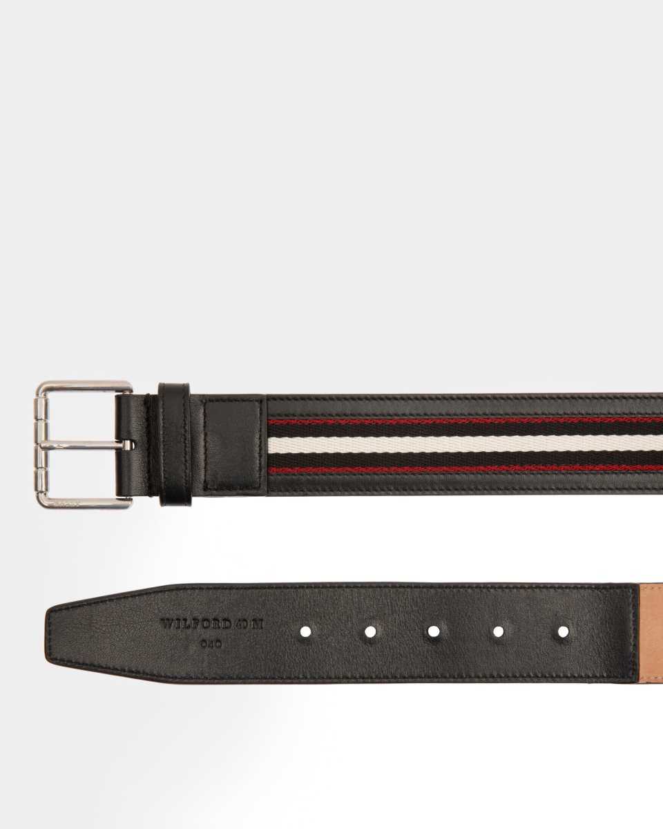 Bally Wilford Leather & Fabric 40mm Belt Multicolor | FILPM3820