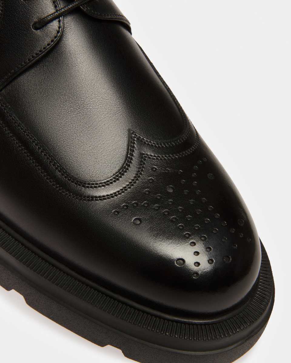 Bally Zelik Leather Derby Shoes Black | HFVDK0951